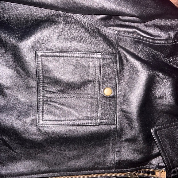 Men’s Midnight Velvet Vintage Black Men’s Leather Jacket Size XXL Zip Up Pockets - Picture 8 of 12
